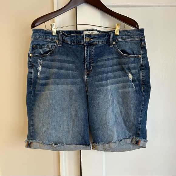 torrid Shorts Torrid Denim Distressed Bermuda Jean Shorts Plus Size